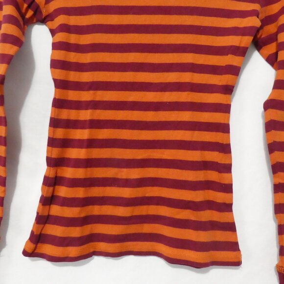 DELIA'S | xs - extra small | Striped Orange and Burgundy Long Sleeve Shirt - Picture 7 of 15